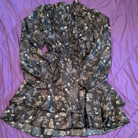 Disturbia Black and Gray Mini Dress - Picture 3 of 4